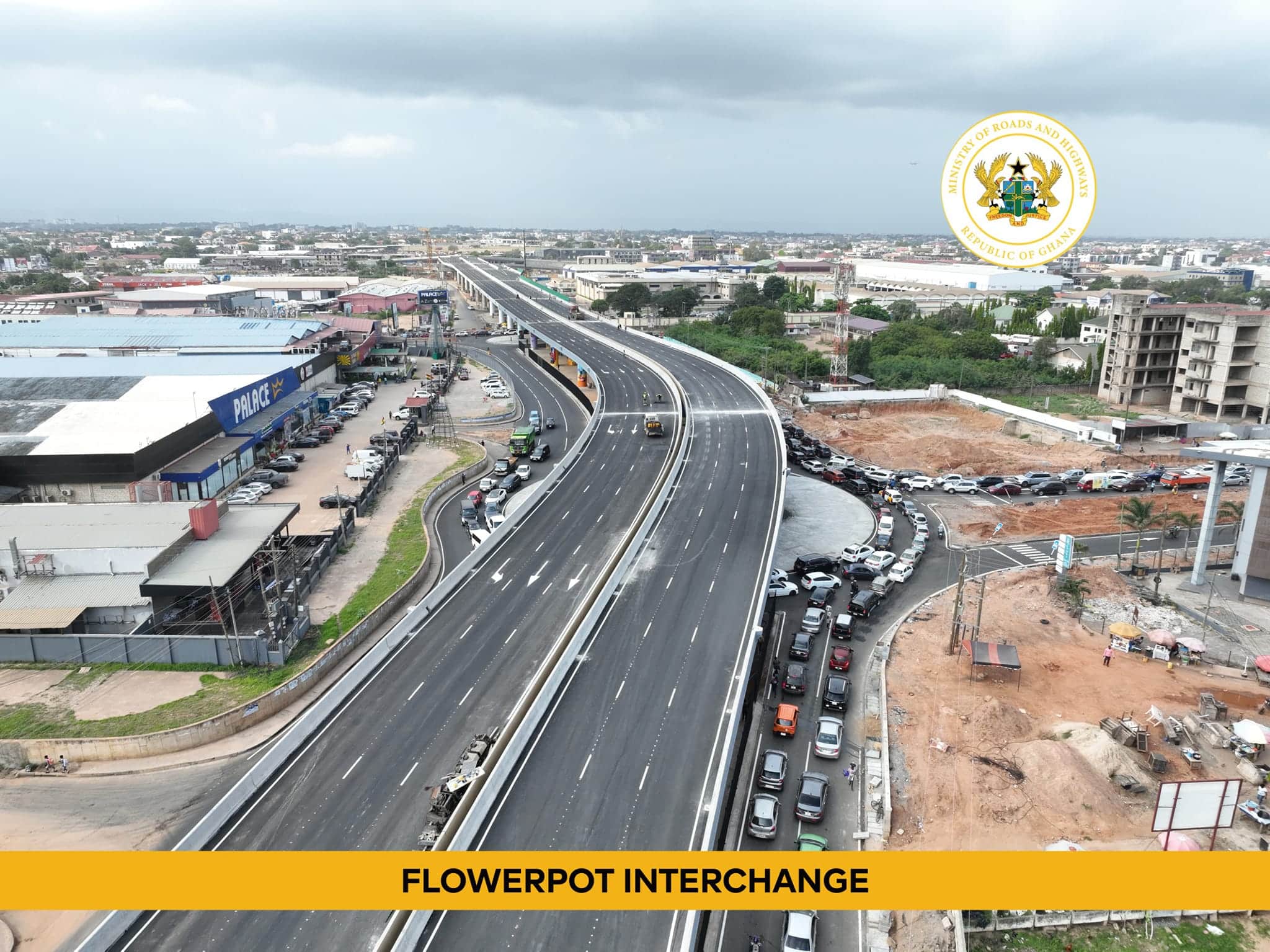 The Flower Pot interchange is scheduled to be commissioned today , Tuesday, November 19, by President Nana Addo Dankwa Akufo-Addo.